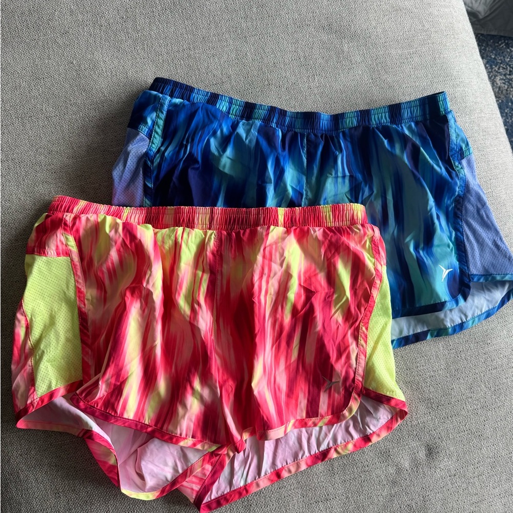 Old Navy Women’s Athletic Shorts - Neon Pink/Yellow & Multitone Blue